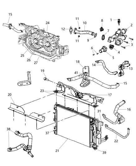 2007 Jeep Compass Hose-Radiator Outlet Diagram for 5058171AD