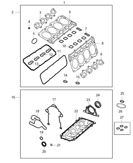 2019 Ram 3500 Gasket-Exhaust Manifold Diagram for 4893789AA