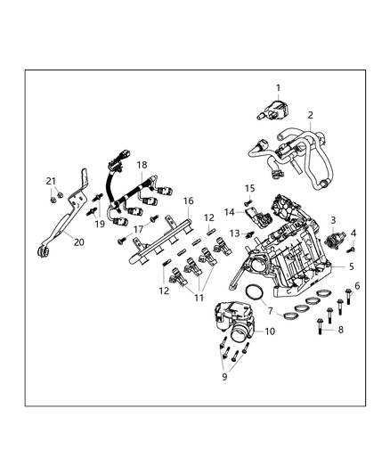 2015 Jeep Renegade Throttle Body Diagram for 68270196AA
