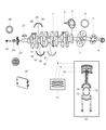 Diagram for Mopar Crankshaft Thrust Washer Set - MN176556