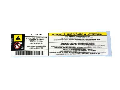 Mopar 4596521AC Label-Fan Caution, A/C Spec & Bel
