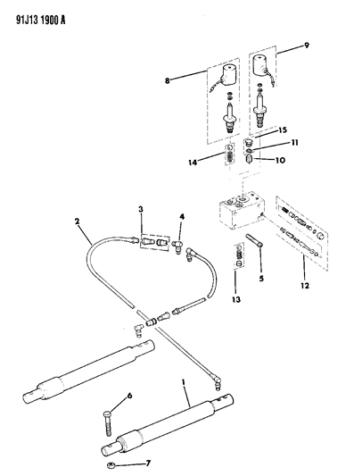 1991 Jeep Comanche Snow Plow Power Angling Cylinders Diagram
