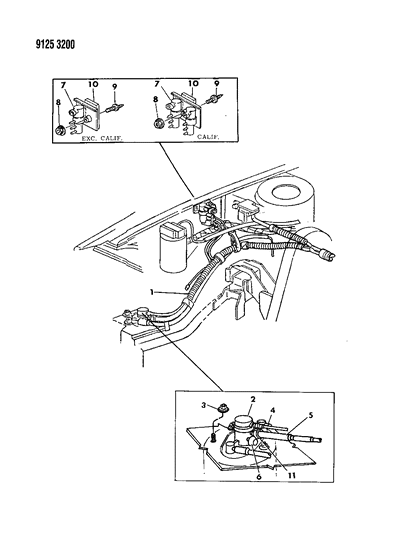 1989 Dodge Shadow Vapor Canister Diagram 1