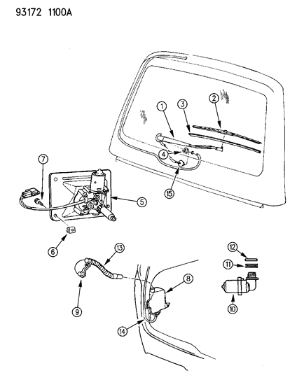 1993 Chrysler Town & Country Liftgate Wiper & Washer System Diagram
