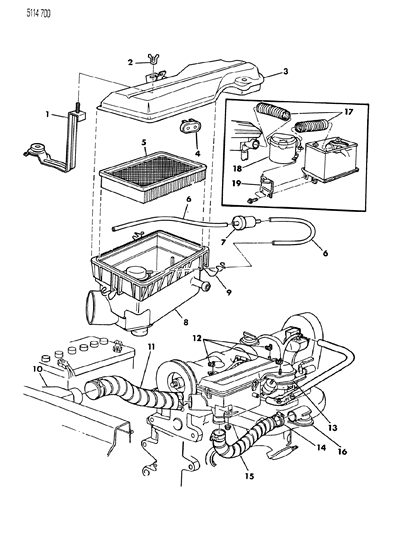 1985 Chrysler Town & Country Air Cleaner Diagram 4