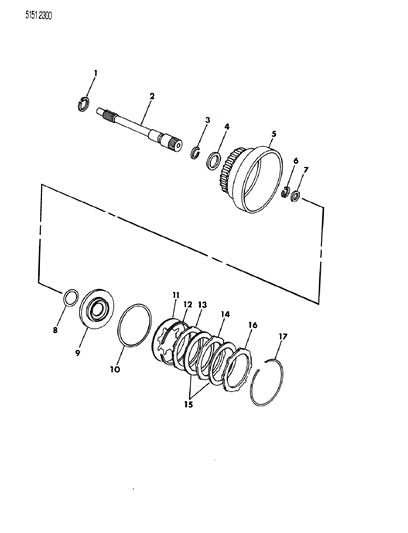 1985 Chrysler Laser Clutch, Rear & Input Shaft Diagram