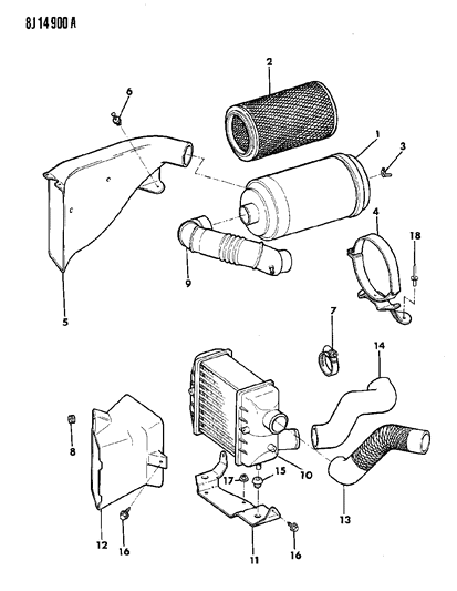 1988 Jeep Comanche Filter-Air Cleaner Diagram for 83501843