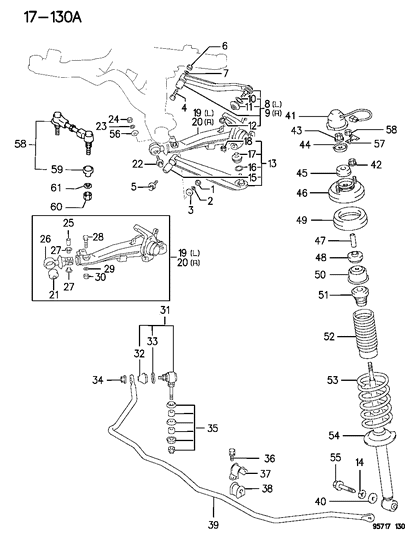 1996 Dodge Stealth Nut Rear Suspension Ast Link Diagram for MU430005