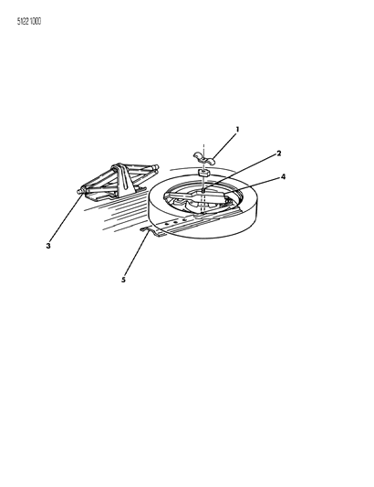 1985 Chrysler Town & Country Jack & Spare Tire Stowage Diagram 3