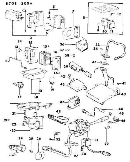 1986 Chrysler Conquest Switches & Electrical Controls Diagram