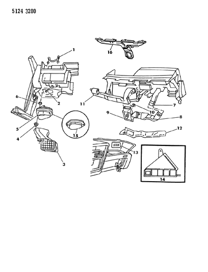1985 Chrysler LeBaron Air Ducts & Outlets Diagram 1
