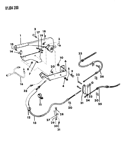 1986 Jeep Wrangler Cable Park Br Diagram for J3239949