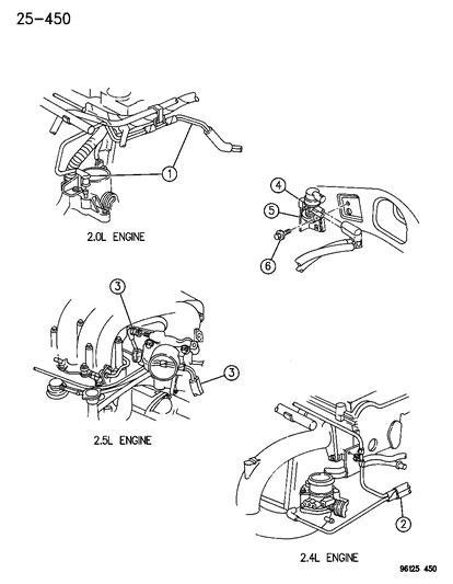 1996 Chrysler Sebring Emission Control Vacuum Harness Diagram