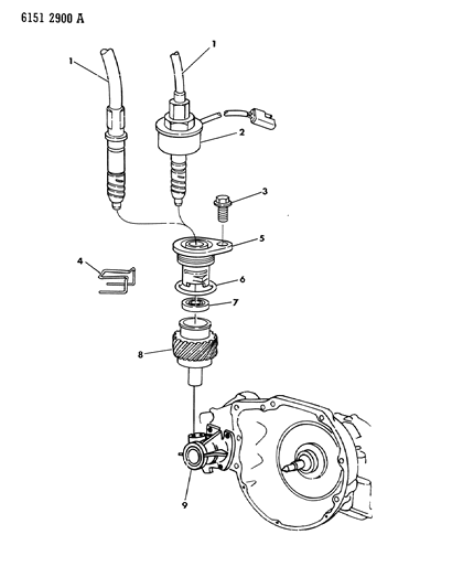 1986 Dodge 600 Pinion & Adapter - Speedometer Cable Drive Diagram
