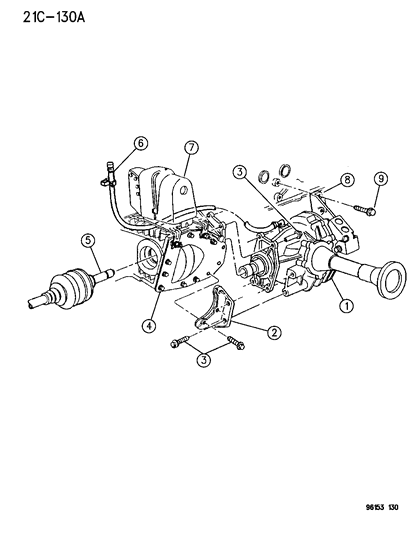 1996 Chrysler Town & Country Power Transfer Unit Mounting Diagram