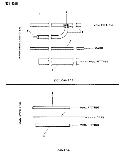 1987 Chrysler Town & Country Vapor Canister Hose Harness - Vapor Diagram 1