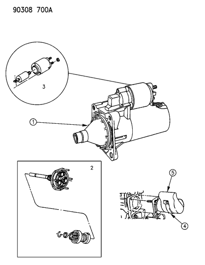 1992 Dodge Dakota Starter - Engine Starter Motor Diagram 1