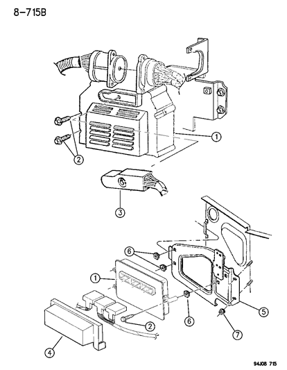 1996 Jeep Grand Cherokee Engine Controller Module Diagram for R6028313