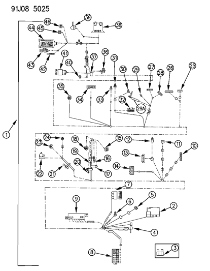 1993 Jeep Grand Wagoneer Wiring - Instrument Panel Diagram