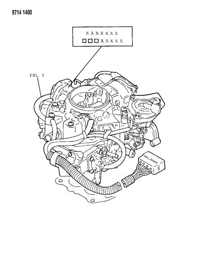 1989 Chrysler Conquest Carburetor Identification & Cross Reference Diagram