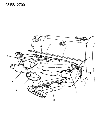 1993 Dodge Dynasty Manifolds - Intake & Exhaust Diagram 1
