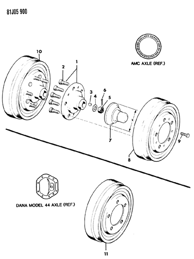 1986 Jeep Wrangler Assembly Diagram for J8133730