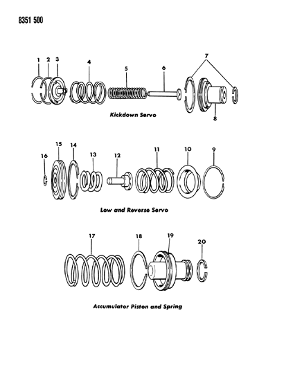 1989 Dodge Ram Van Servo - Accumulator Piston & Spring Diagram 2