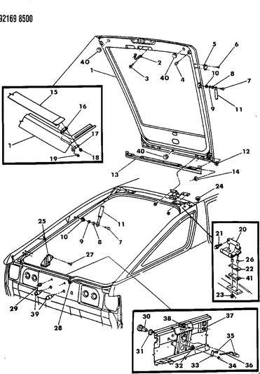 1992 Dodge Daytona Liftgate Panel Diagram