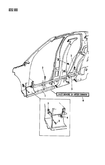 1988 Dodge Shadow Scuff Plates Diagram