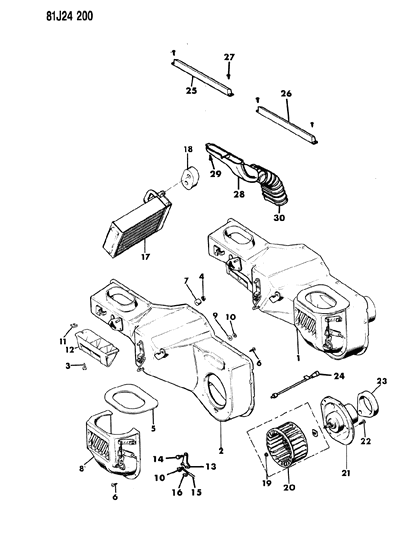 1984 Jeep Wrangler Heater Assembly Diagram