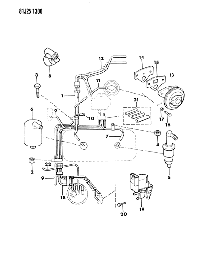 1986 Jeep Wagoneer SOLENOID-Vacuum Switch And BRACKET. As Diagram for 33002298