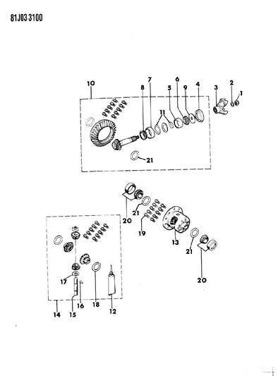 1986 Jeep J20 Differential & Gears Diagram 4