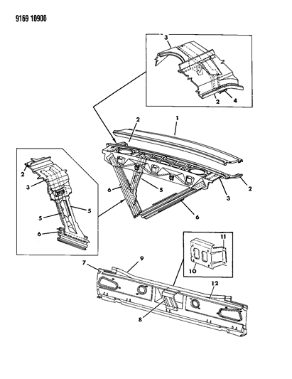 1989 Dodge Aries Deck Opening Panel Diagram