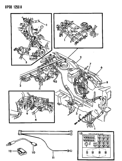 1991 Dodge Monaco Wiring - Engine - Front End & Related Parts Diagram