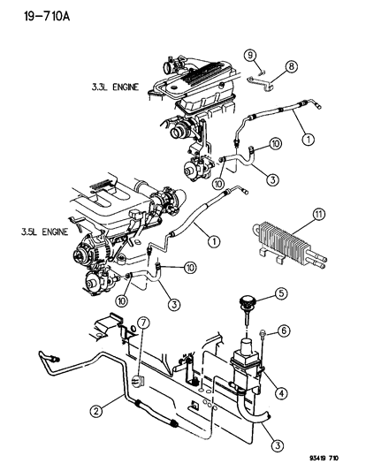 1993 Dodge Intrepid Power Steering Hoses Diagram