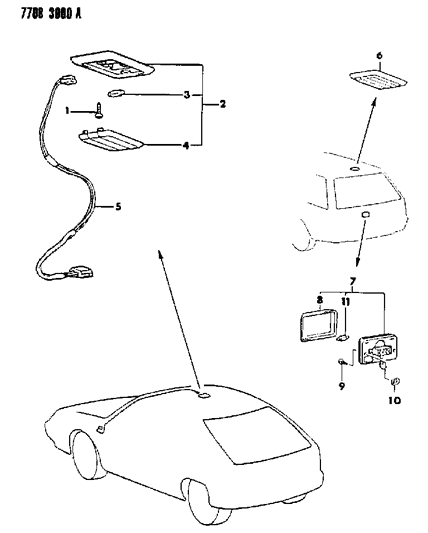 1988 Dodge Colt Lamp - Dome Diagram