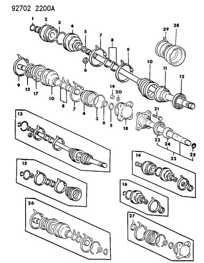 1993 Dodge Ram 50 Cover-Rear Diagram for MB160948