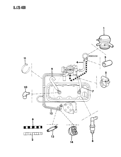 1989 Jeep Wrangler Emission Controls Diagram 1