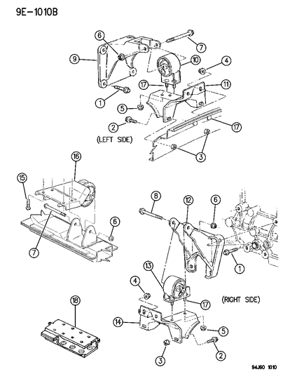 1996 Jeep Cherokee Plate-Transmission Mount Diagram for 52058539