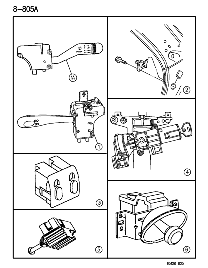1995 Dodge Neon Lamp Key Cylinder ILLUM Hood As Diagram for 5269269