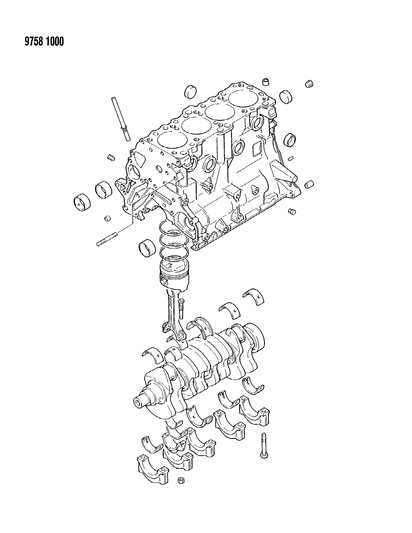 1989 Dodge Colt Engine, Short Diagram 1