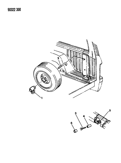 1990 Dodge Ramcharger Carrier, Spare Wheel Diagram