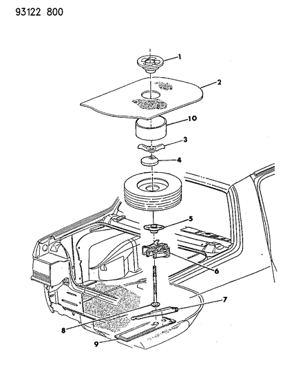 1993 Chrysler LeBaron Jack & Spare Tire Stowage Diagram