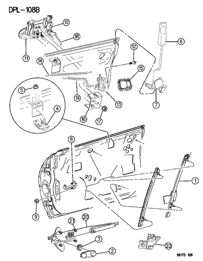 1996 Dodge Neon SPACER-Window Regulator Shaft Diagram for 4775356