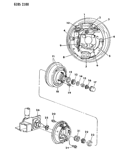 1986 Chrysler LeBaron Socket-Brake Adjusting Screw Diagram for 4238728