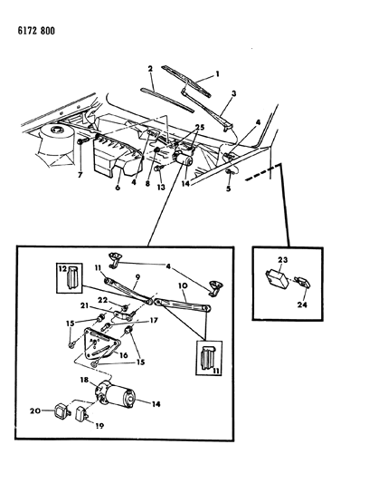 1986 Chrysler Laser Windshield Wiper System Diagram
