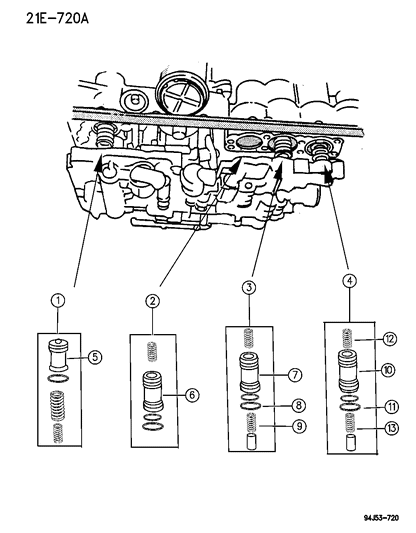 1995 Jeep Cherokee Accumulator Piston & Spring Diagram