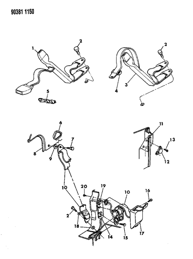 1993 Dodge Ramcharger Belts - Front Seat Bench Diagram