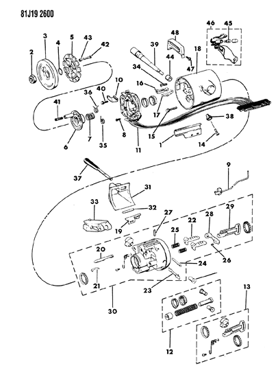 1986 Jeep Comanche Housing Steering Col Diagram for 83502582
