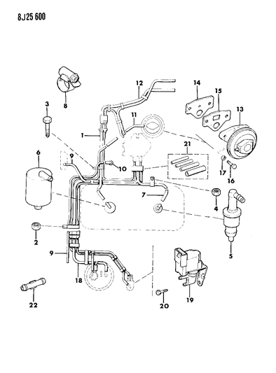 1990 Jeep Wrangler Valve-PCV Diagram for 33001239